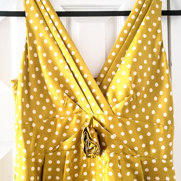 J. Crew Silk Golden Polka Dot Fit N Flare Dress 8 - Picture 3 of 6